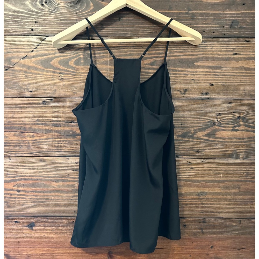 J.Crew Camisole Tank Top Women 12 Black Racerback Spaghetti Strap Capsule Basic - Picture 3 of 8